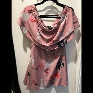 Over shoulder dress.